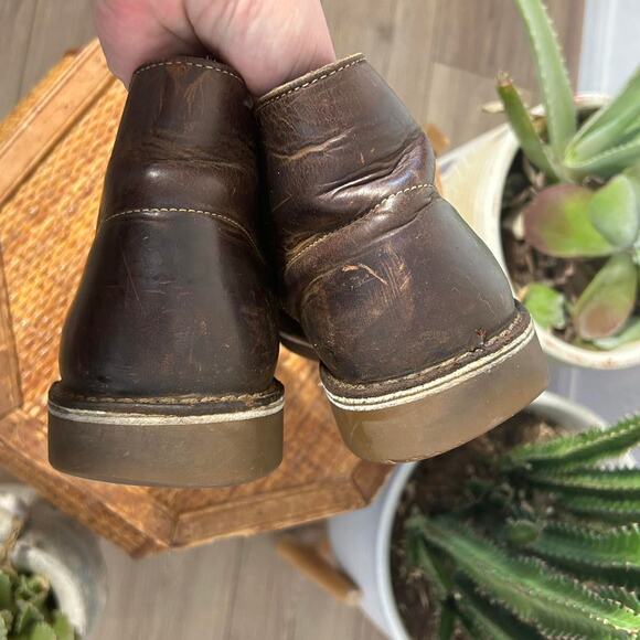Brown leather clarks desert boots men's 9.5 chukka flat tie up boot - Picture 4 of 8